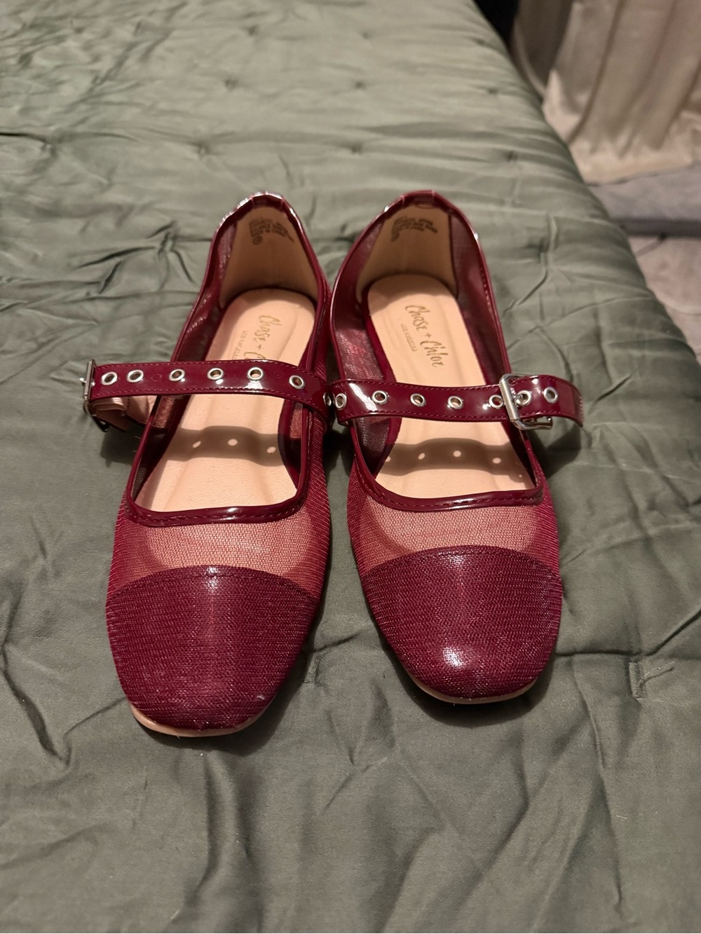 Women’s Burgundy Mary Jane Flats - Unbranded